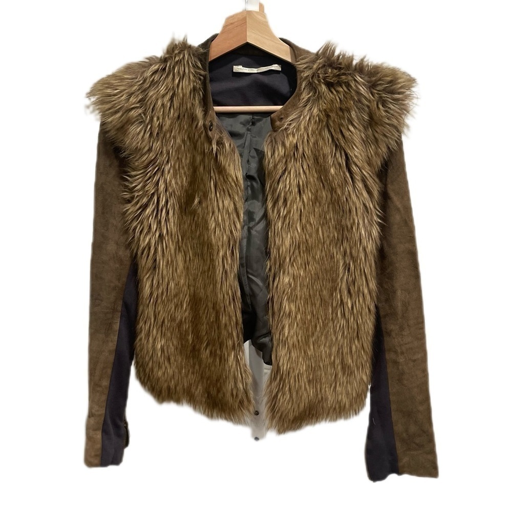 Twelfth Street by Cynthia Vincent Women's Luxurious Leather & Fur Jacket Sz L